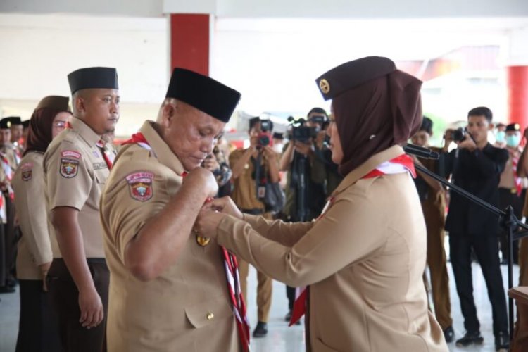 Pengurus Mabicab, Kwarcab, LPK dan Badan Kelengkapan Gerakan Pramuka Lampung Selatan Masa Bakti 2022-2027 Resmi Dilantik
