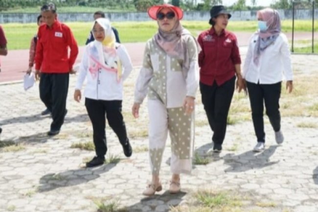 Pemda Lamsel bersama Ketua PMI Winarni Tinjau Kesiapan Lokasi JUMBARA