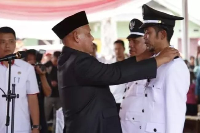 Kepala Desa Bangun Sari dan Kepala Desa Wawasan Kec. Tanjung Sari Resmi Dilantik Bupati Lampung Selatan