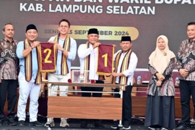 KPU Sahkan Nomor Urut Paslon Bupati dan Wakil Bupati Lampung Selatan di Pilkada 2024