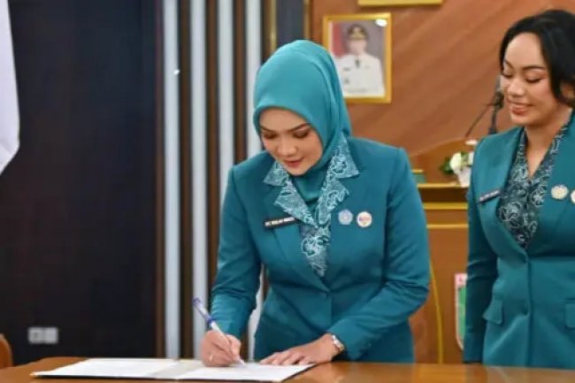 Ketua TP PKK Provinsi Lampung Lantik Zita Anjani Sebagai Ketua TP PKK dan Pembina Posyandu Lampung Selatan