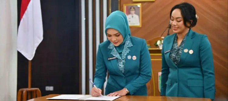Ketua TP PKK Provinsi Lampung Lantik Zita Anjani Sebagai Ketua TP PKK dan Pembina Posyandu Lampung Selatan